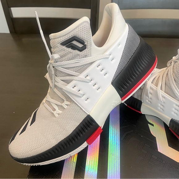 adidas D Lillard 3 'Rip City' Red, Black, White Men's Basketball Shoe Size 11.5 - Picture 2 of 12